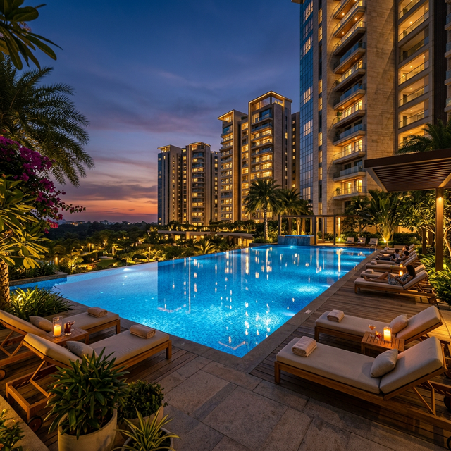 Luxury Swimming Pool at Sobha World City Hoskote